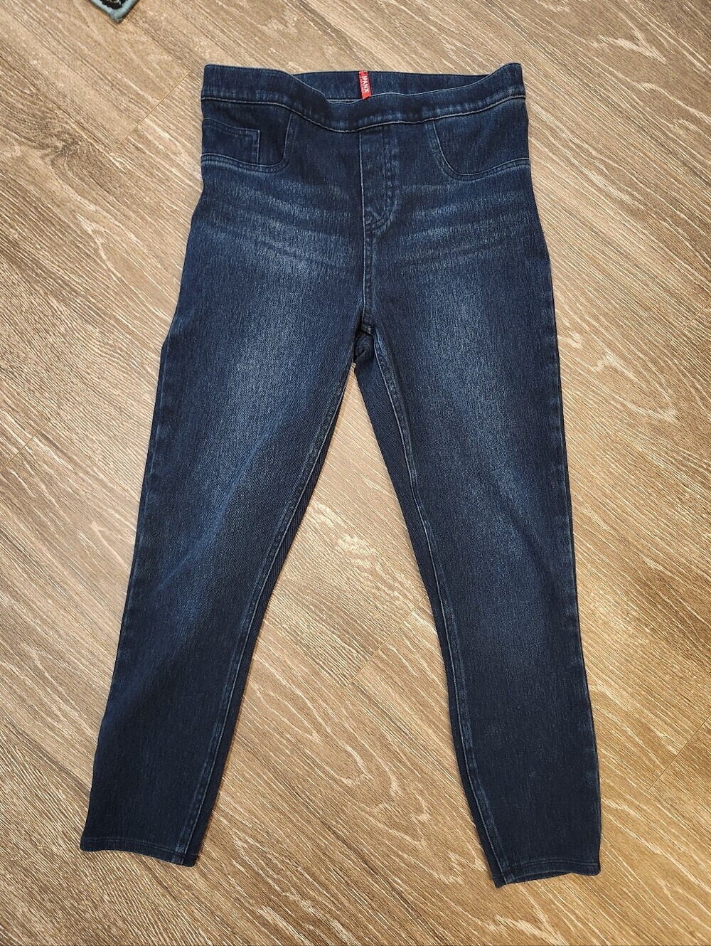 Spanx Petite Large Jeanish Ankle Dark Wash Denim Jegging Pull On Style Brand New